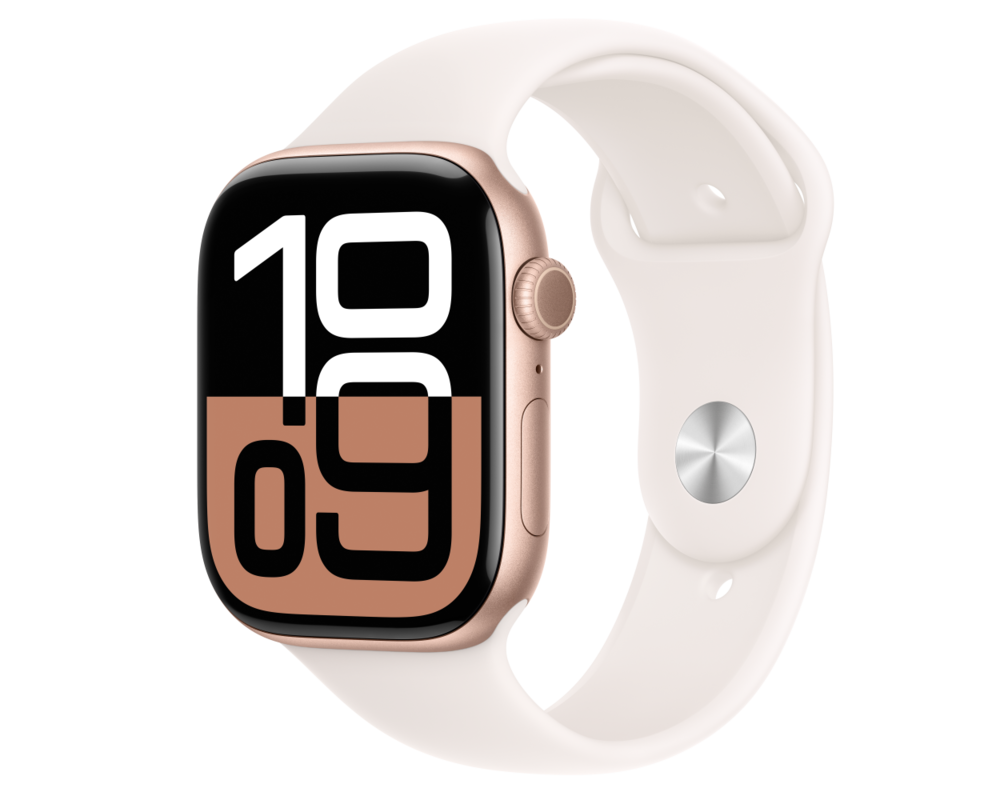 Smart часовник APPLE Watch S10 GPS 46mm Rose Gold Alu Case with Light Blush Sport Band SM 7