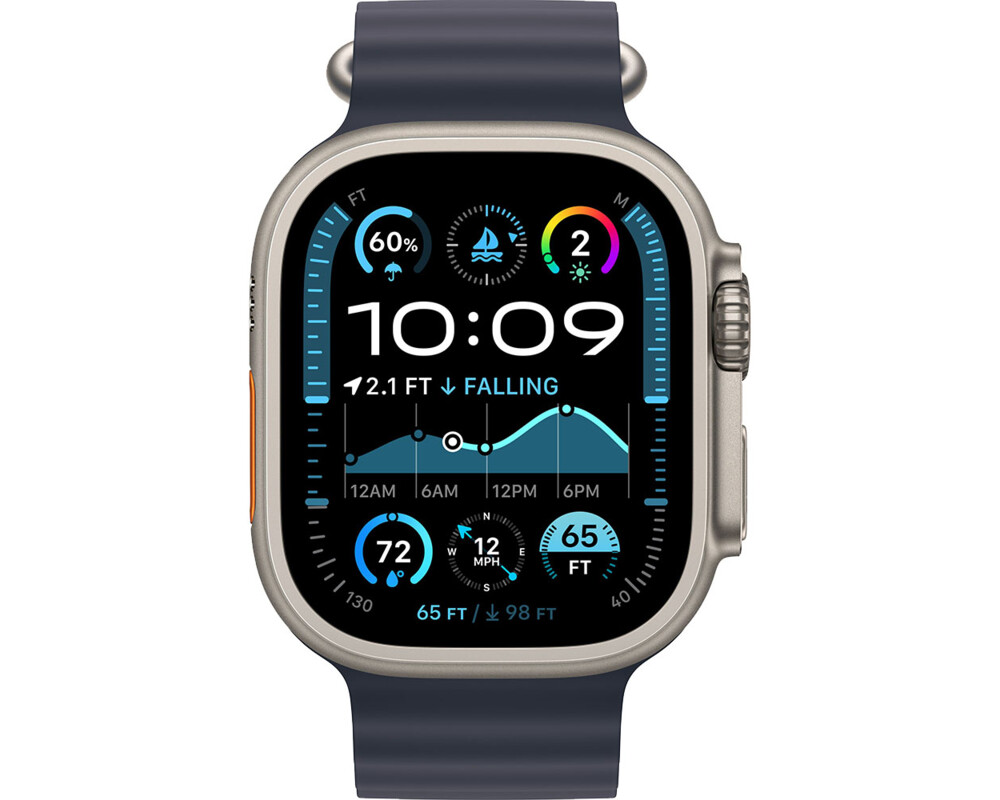 Smart часовник APPLE Watch Ultra2 v2 Cellular 49mm Natural Titanium Case with Navy Ocean Band 9