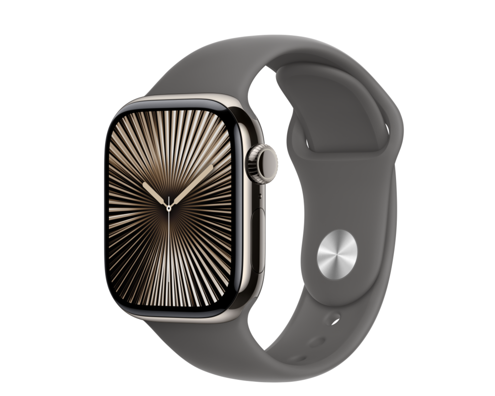 Smart часовник APPLE Watch S10 Cellular 42mm Natural Titanium Case with Stone Grey Sport Band ML 7