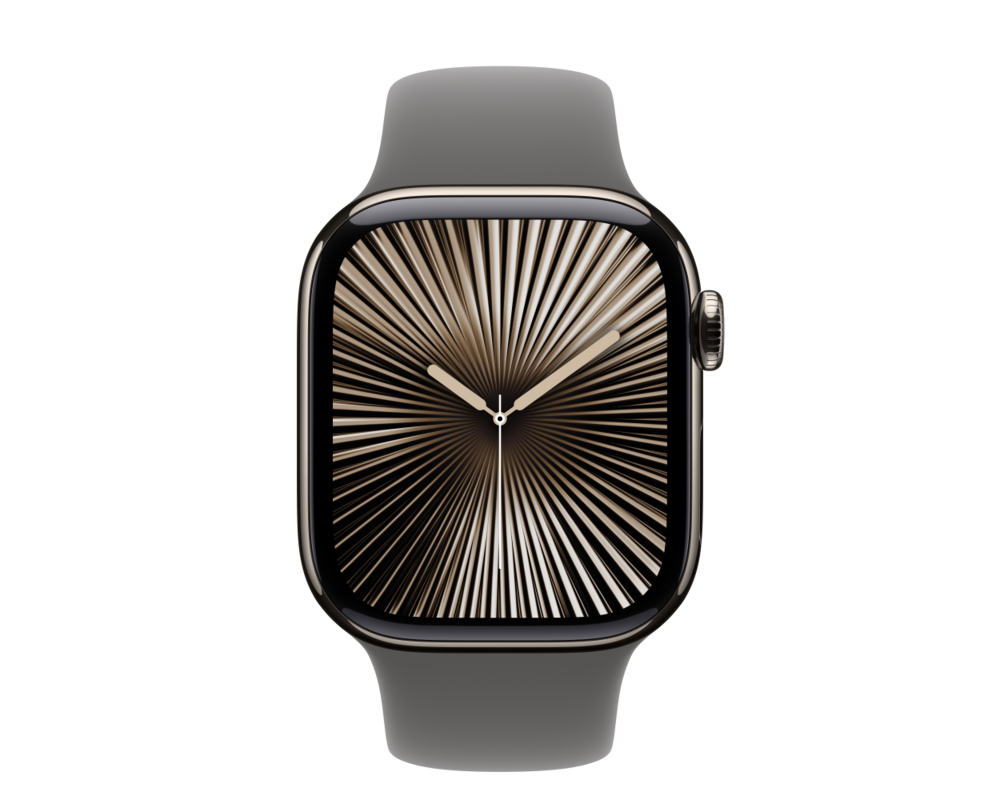 Smart часовник APPLE Watch S10 Cellular 42mm Natural Titanium Case with Stone Grey Sport Band ML 8