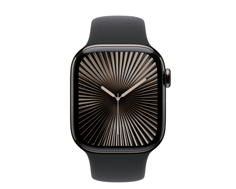 Smart часовник APPLE Watch S10 Cellular 42mm Slate Titanium Case with Black Sport Band ML 8