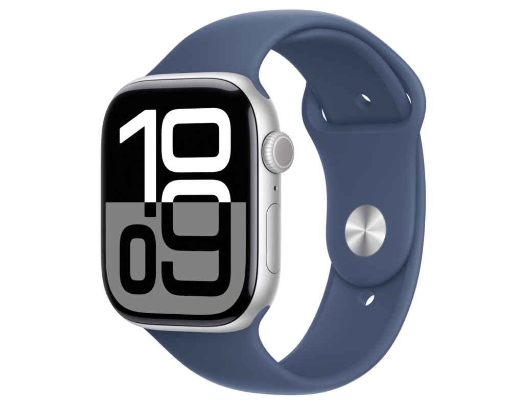 Smart часовник APPLE Watch S10 Cellular 46mm Silver Alu Case with Denim Sport Band SM 7