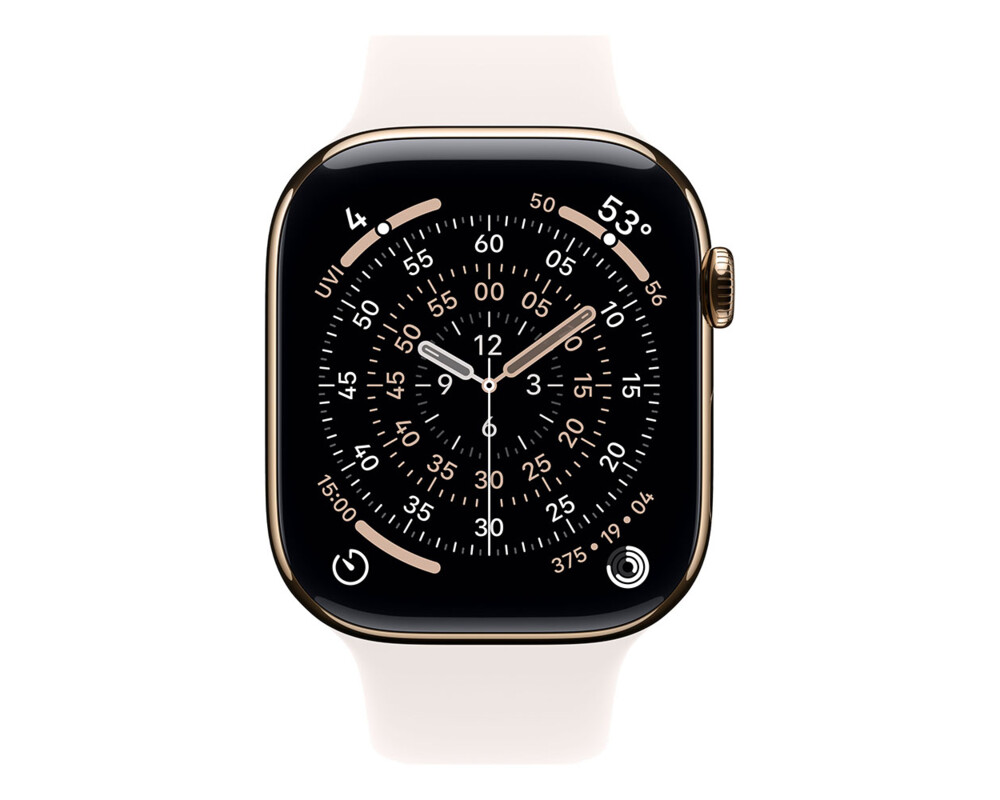 Smart часовник APPLE Watch Series 11 GPS + Cellular 46mm Gold Titanium Case with Light Blush Sport Band - S 6