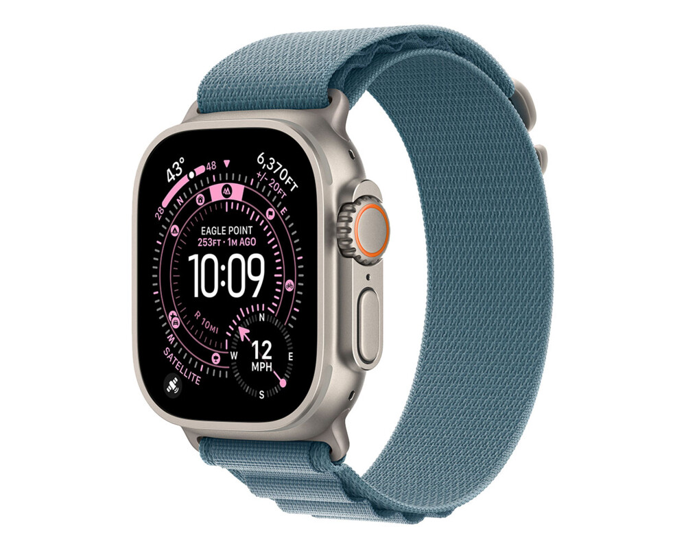 Smart часовник APPLE Watch Ultra 3 GPS + Cellular 49mm Natural Titanium Case with Light Blue Alpine Loop Medium 5