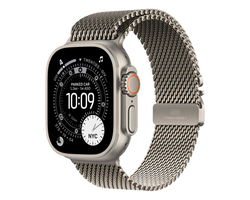 Smart часовник APPLE Watch Ultra 3 GPS + Cellular 49mm Natural Titanium Case with Natural Titanium Milanese Loop Large 4
