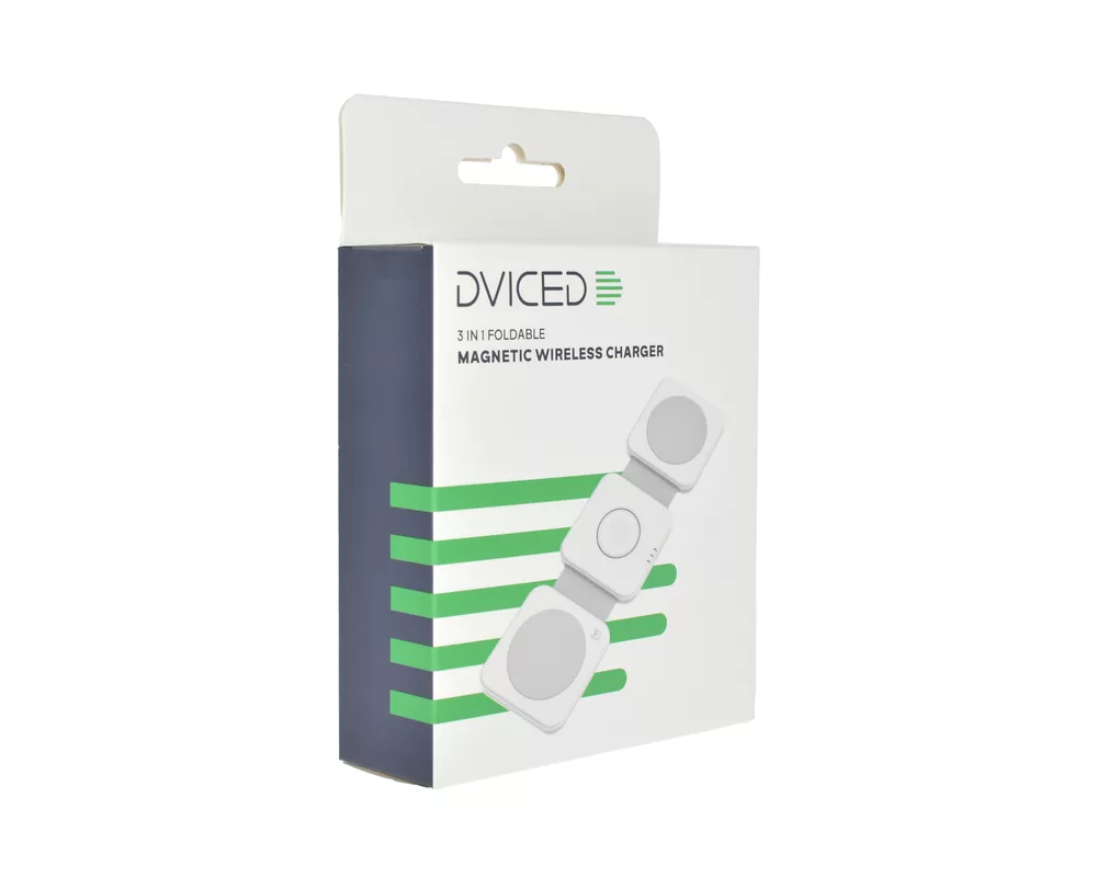 Зарядно Dviced 3-in-1 foldable magnetic wireless charger - White 2