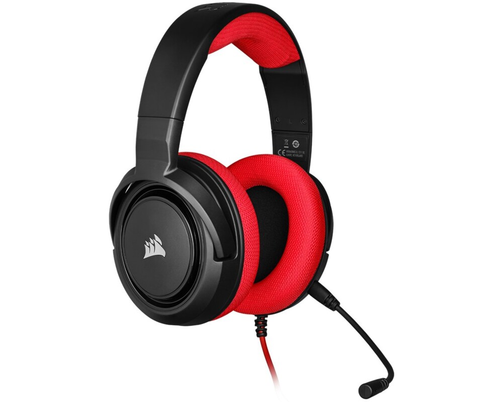 Слушалки CORSAIR HS35 Stereo Gaming Headset Red 8