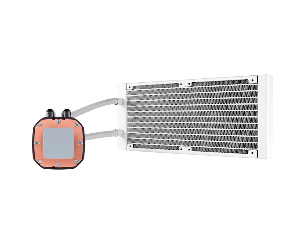 Охладител за процесор Corsair Hydro Series H100i RGB PLATINUM SE 240mm Liquid CPU Cooler, an all-in-one liquid CPU cooler with a 240mm radiator and vivid RGB lighting in brilliant white housing, built for extreme CPU cooling, dual LL120 RGB PWM fans 3