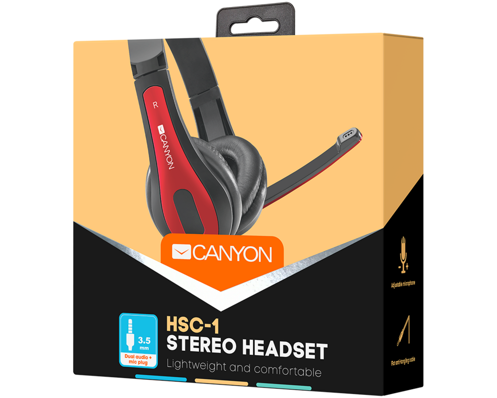 Слушалки CANYON HSC-1 basic PC headset with microphone 6