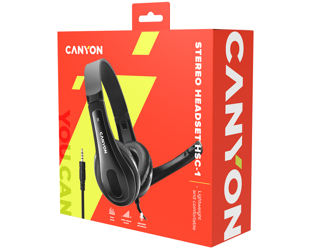 Слушалки CANYON HSC-1 basic PC headset with microphone 13