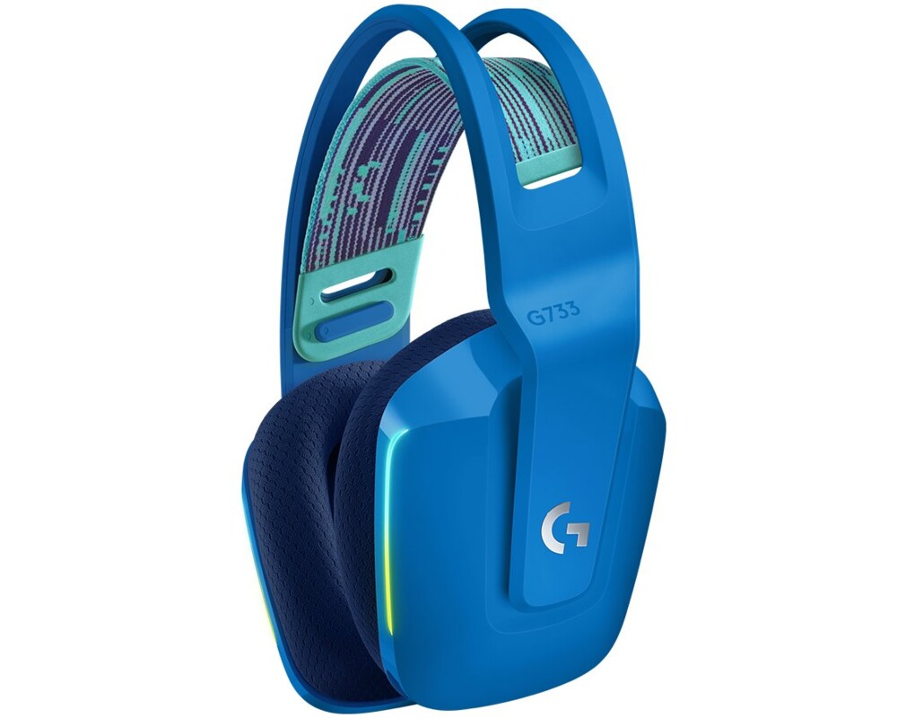 Слушалки Геймърски слушалки Logitech G733 Blue Lightspeed Wireless RGB, Микрофон, Сини 27