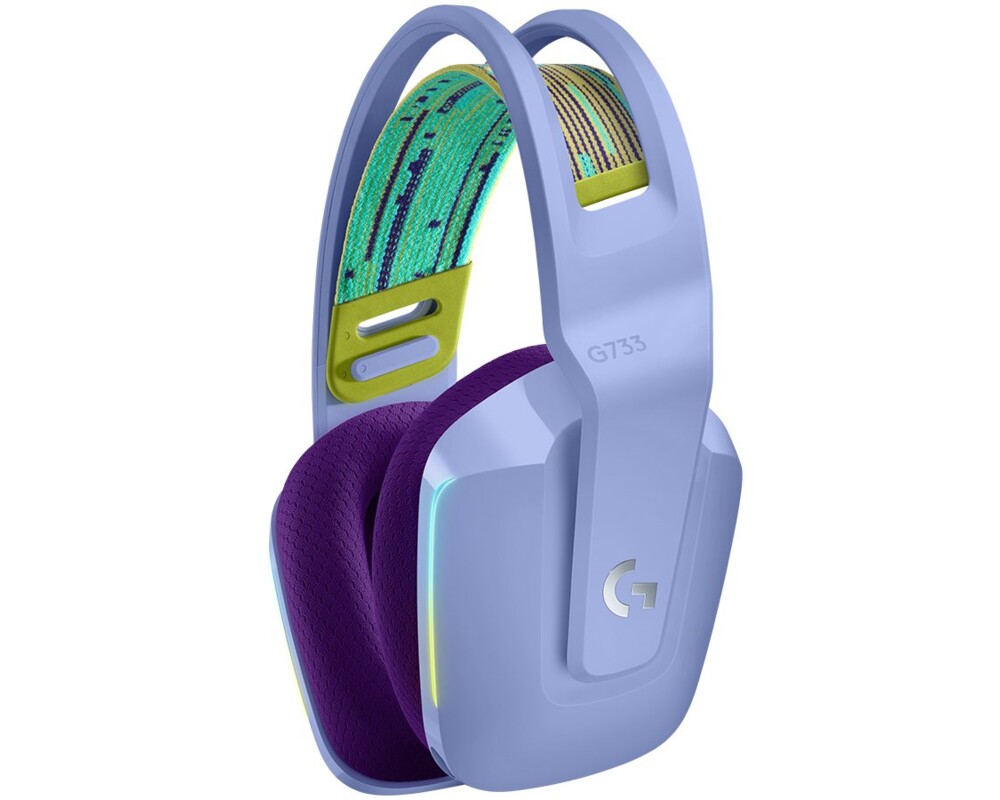 Слушалки Геймърски слушалки Logitech G733 Lilac Lightspeed Wireless RGB, Микрофон, Лилави 6