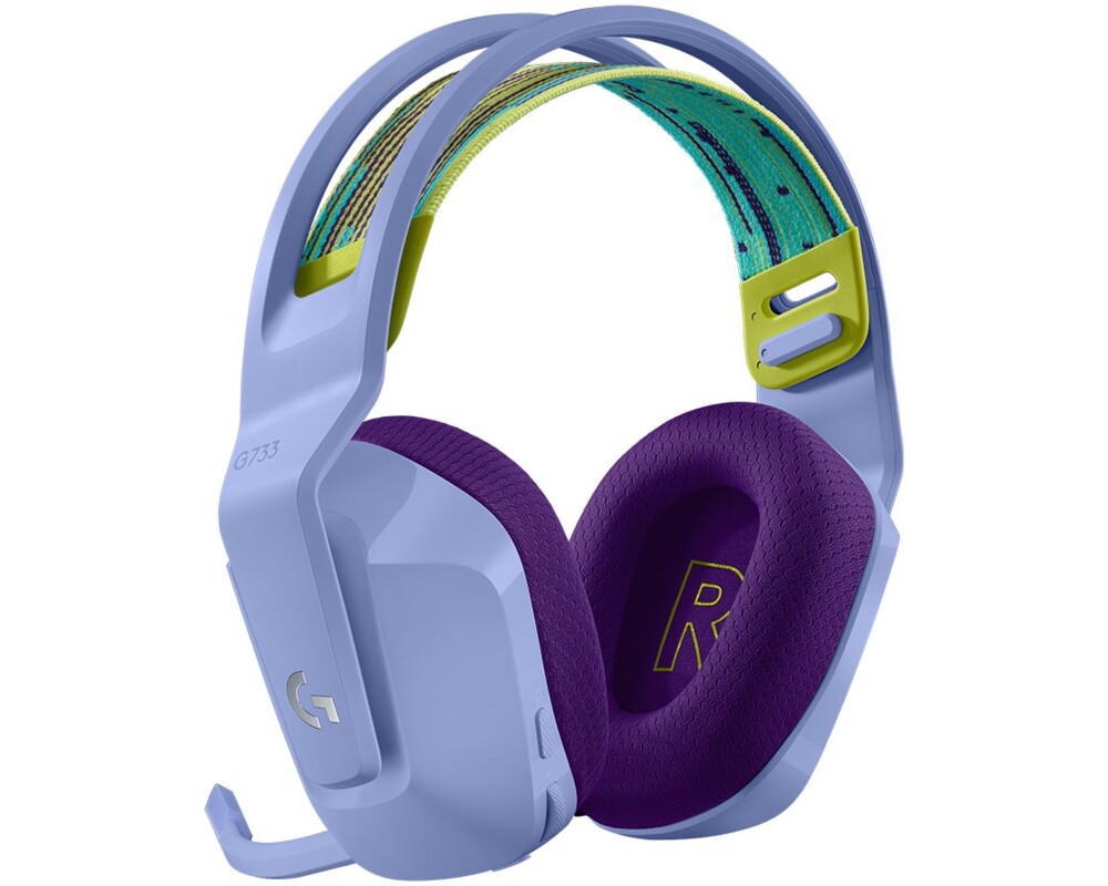 Слушалки Геймърски слушалки Logitech G733 Lilac Lightspeed Wireless RGB, Микрофон, Лилави 7