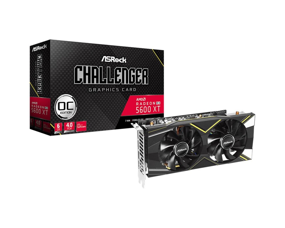 Видеокарта ASROCK AMD Challenger D RX5600XT 6G OC GDDR5 192bit 3 x DP