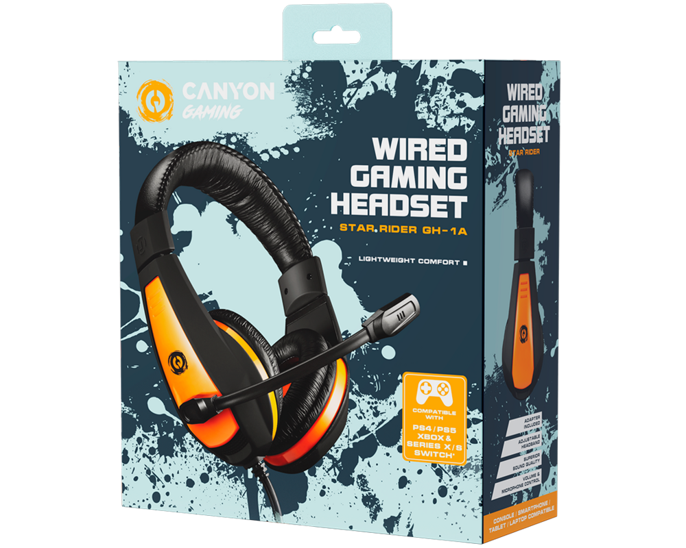 Слушалки CANYON headset Star Raider GH-1A Black O... 3