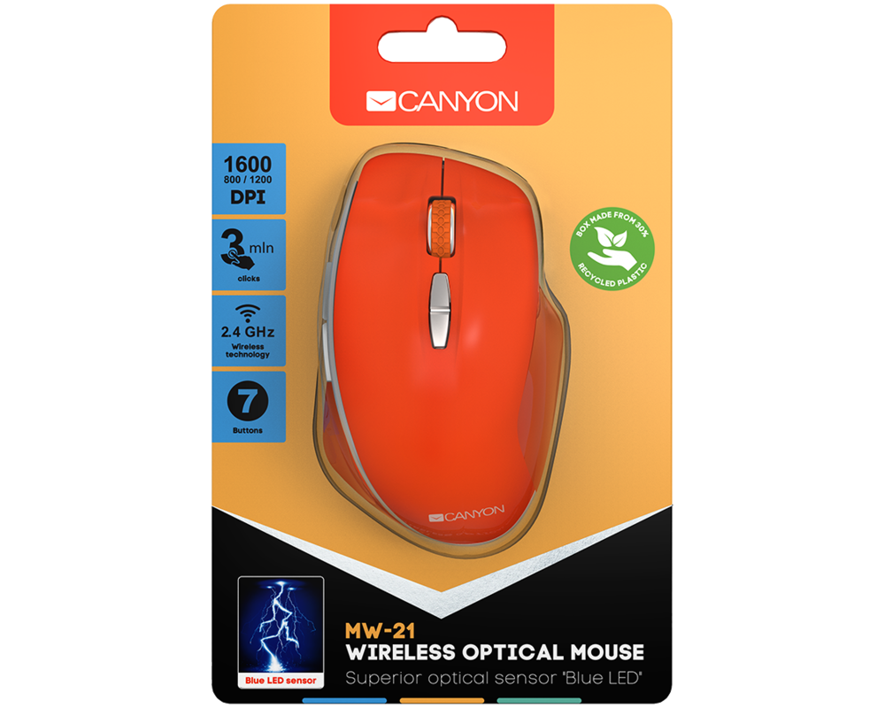 Мишка CANYON mouse MW-21 BlueLED 7buttons Wire... 4