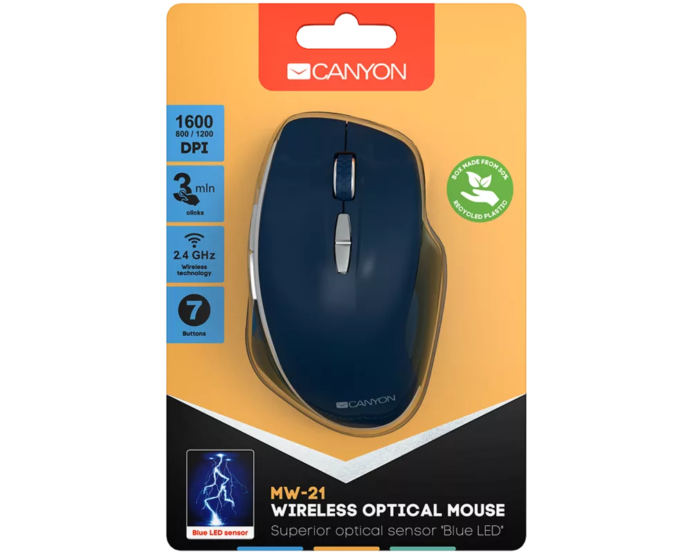 Мишка CANYON mouse MW-21 BlueLED 7buttons Wire... 4