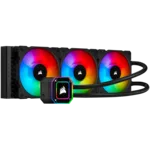 <span>Охладител за процесор</span> CORSAIR iCUE H150i ELITE CAPELLIX Liquid CPU Cooler, 360mm Radiator, Triple 120mm ML RGB PWM Fans, Intel: LGA1700 (with separate bracket)/LGA1200/LGA115X/LGA20XX, AMD: AM5/AM4/sTRX4/sTR4, 5Y warranty, black <span class='catalog-num-in-name'>CW-9060048-WW</span> - 