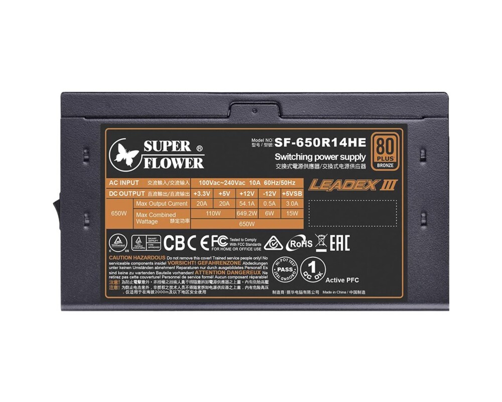 Захранване Super Flower Leadex III 650W 80 Plus Bronze PRO 2