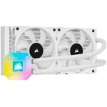 Охладител за процесор CORSAIR iCUE H100i ELITE CAPELLIX Liquid CPU Cooler, 240mm Radiator, Dual 120mm ML RGB PWM Fans, Intel: LGA1700 (with separate bracket)/LGA1200/LGA115X/LGA20XX, AMD: AM5/AM4/sTRX4/sTR4, 5Y warranty, white 2