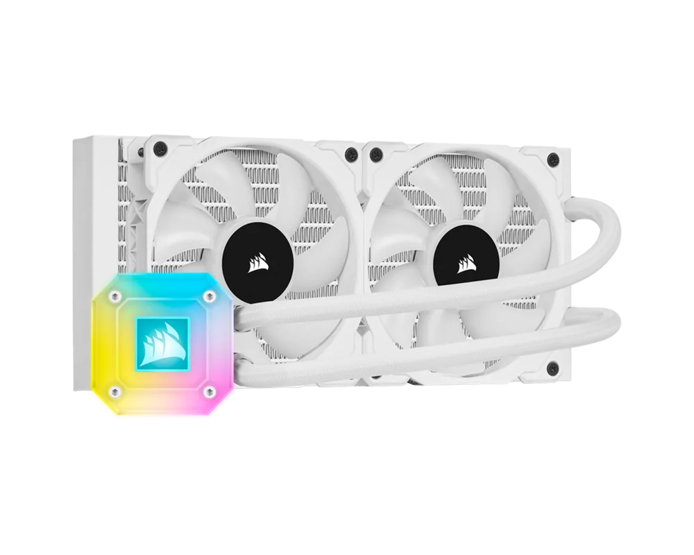 Охладител за процесор CORSAIR iCUE H100i ELITE CAPELLIX Liquid CPU Cooler, 240mm Radiator, Dual 120mm ML RGB PWM Fans, Intel: LGA1700 (with separate bracket)/LGA1200/LGA115X/LGA20XX, AMD: AM5/AM4/sTRX4/sTR4, 5Y warranty, white 2