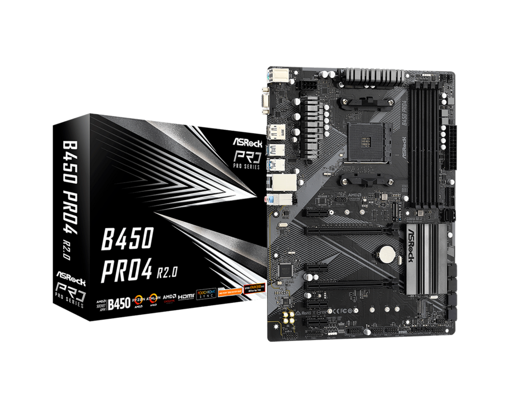Дънна платка ASROCK B450 PRO4 R2.0 /AM4 5