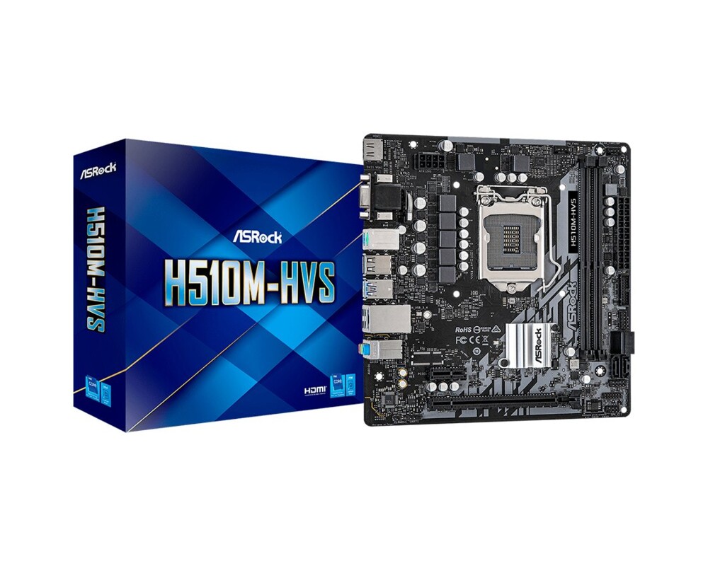 Дънна платка ASROCK H510M-HVS LGA 1200 DDR4 4xSATA 1xHDMI mATX MB 2