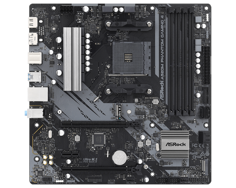 Дънна платка ASROCK A520M PHANTOM GAMING 4 AM4 DDR4 4xSATA 2xM.2 mATX MB 11