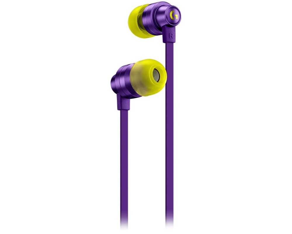 Слушалки Геймърски слушалки с микрофон Logitech G333 In-ear 3.5 mm + USB-C adapter, тапи жични, лилави 15