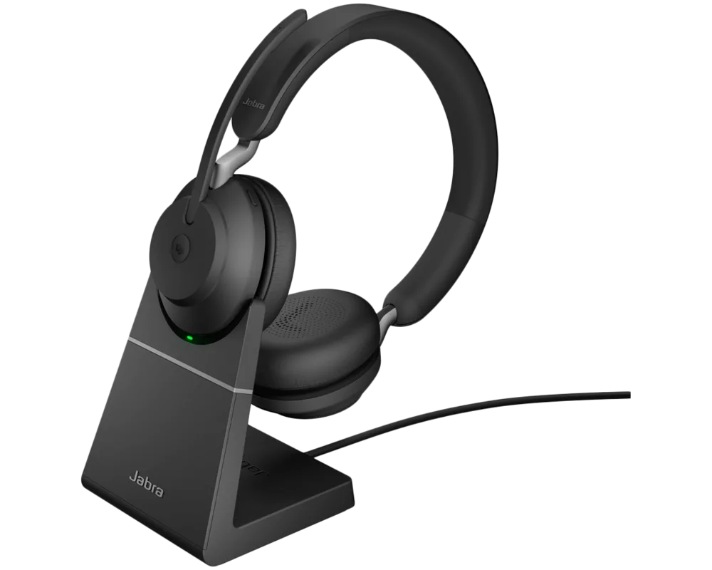Слушалки Jabra Evolve2 65, със стойка за зареждане 19