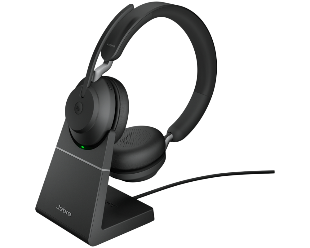 Слушалки JABRA Evolve2 65 MS Stereo Headset on-ear Bluetooth wireless USB-A noise isolating black with charging stand Certified for MS Te 18