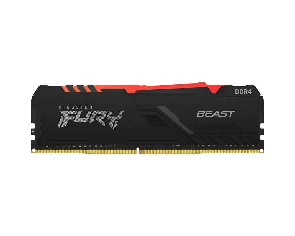 Памет 8GB Kingston FURY Beast Black RGB DDR4 3200MHz CL16 2