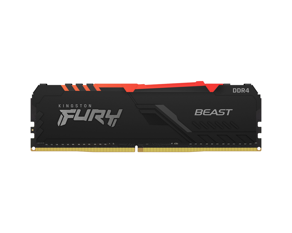 Памет Kingston FURY Beast Black RGB 16GB DDR4 PC4-25600 3200MHz CL16 KF432C16BB1A/16 2
