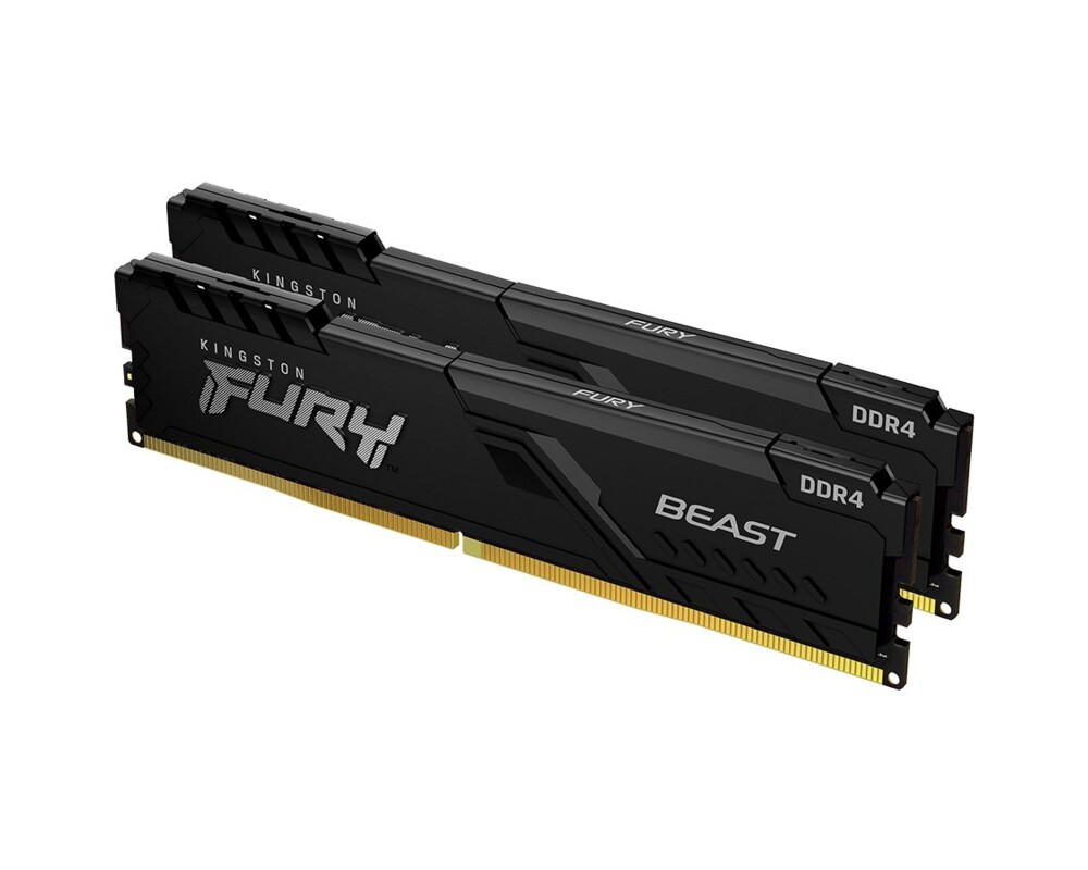 Памет  32GB(2x16GB) Kingston FURY Beast Black DDR4 3200MHz CL16 3