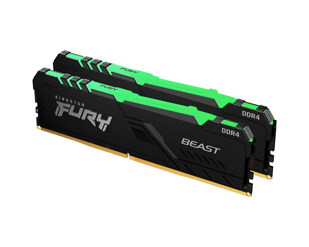 Памет 16GB(2x8) Kingston FURY Beast Black RGB 3600MHz 3