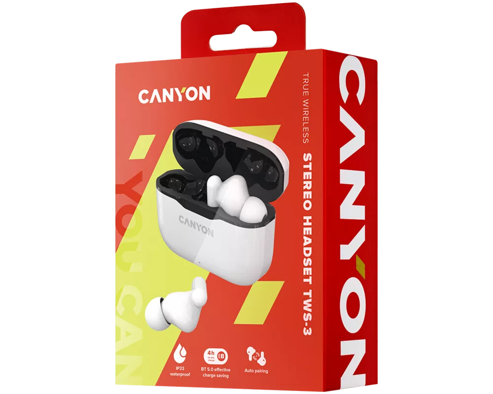 Слушалки Безжични слушалки Canyon TWS-3, бял 7