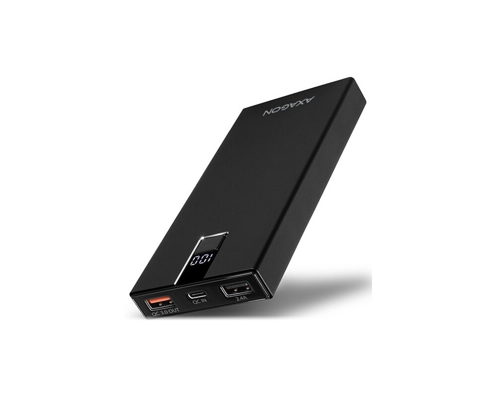 Външна батерия AXAGON PWB-L10QD ALU Power Bank Li-Pol 10000mAh 2A IN/QC3.0 OUT 2