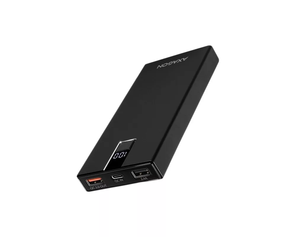 Външна батерия AXAGON PWB-L10QC ALU Power Bank Li-Pol 10000mAh 2A IN/QC3.0 OUT 2
