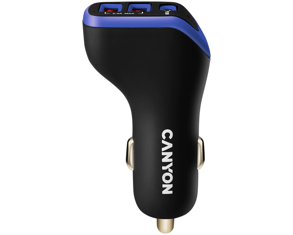 Зарядно CANYON C-08 PD 18W USB-C 2USB-A Black Pu... 2