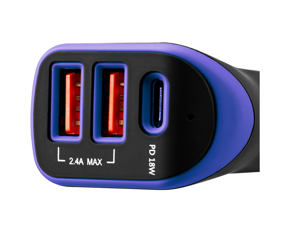 Зарядно CANYON C-08 PD 18W USB-C 2USB-A Black Pu... 3