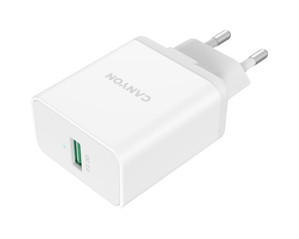 Зарядно CANYON chatger H-24 QC 3.0 24W USB-A Whi... 2