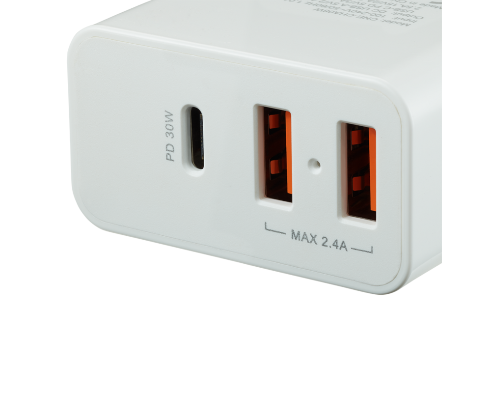 Зарядно CANYON H-08 PD 30W USB-C 2USB-A White 6