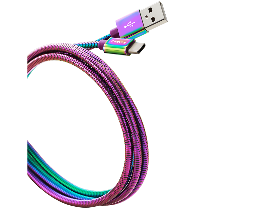Кабел CANYON cable UC-7 A-C 18W 1.2m Oil Slick 4