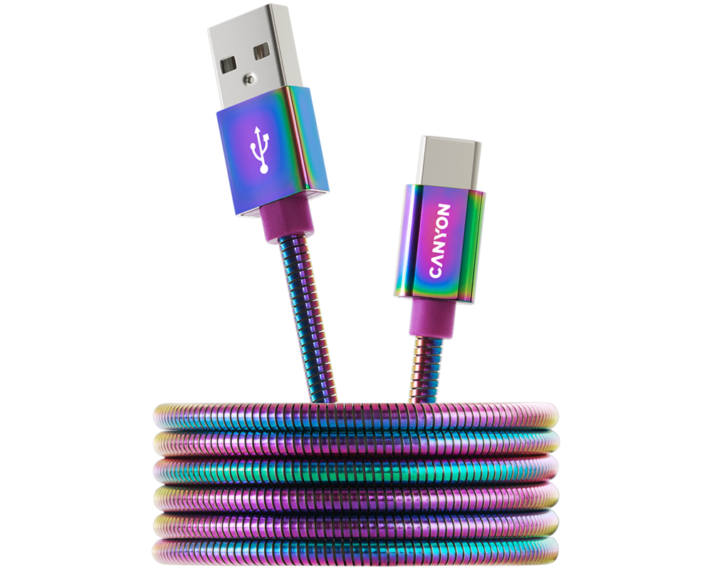Кабел CANYON cable UC-7 A-C 18W 1.2m Oil Slick 3