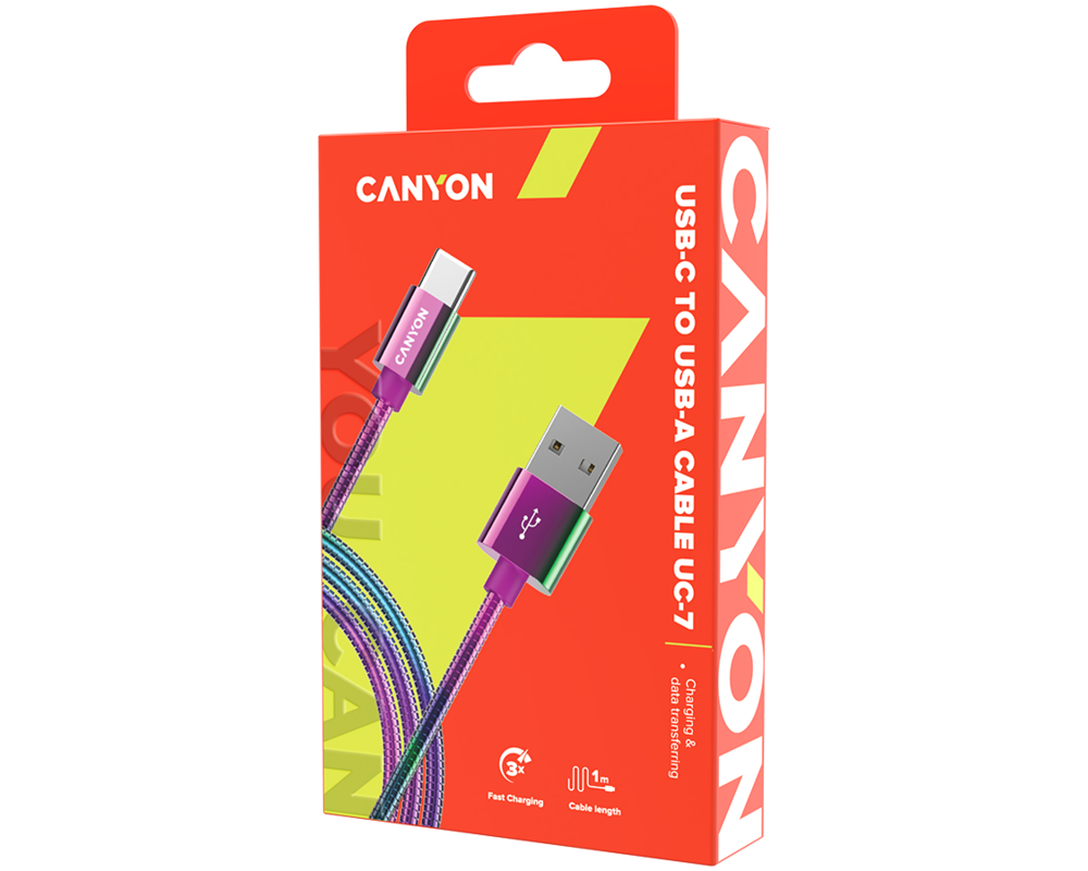 Кабел CANYON cable UC-7 A-C 18W 1.2m Oil Slick 5