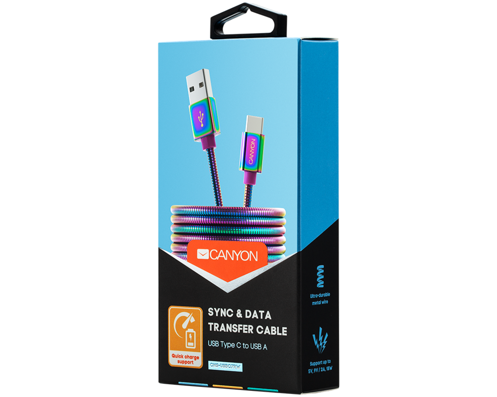 Кабел CANYON cable UC-7 A-C 18W 1.2m Oil Slick 2