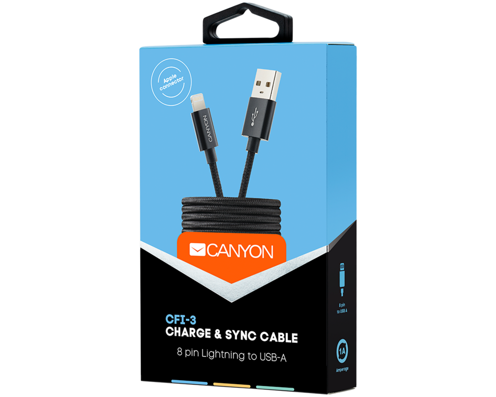 Кабел Canyon Lightning USB Cable for Apple 15