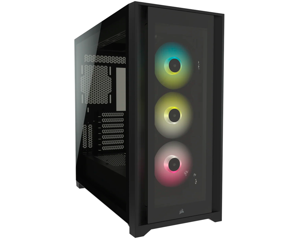 Кутия CORSAIR iCUE 5000X RGB Tempered Glass Mid-Tower ATX PC Smart Case Black 25