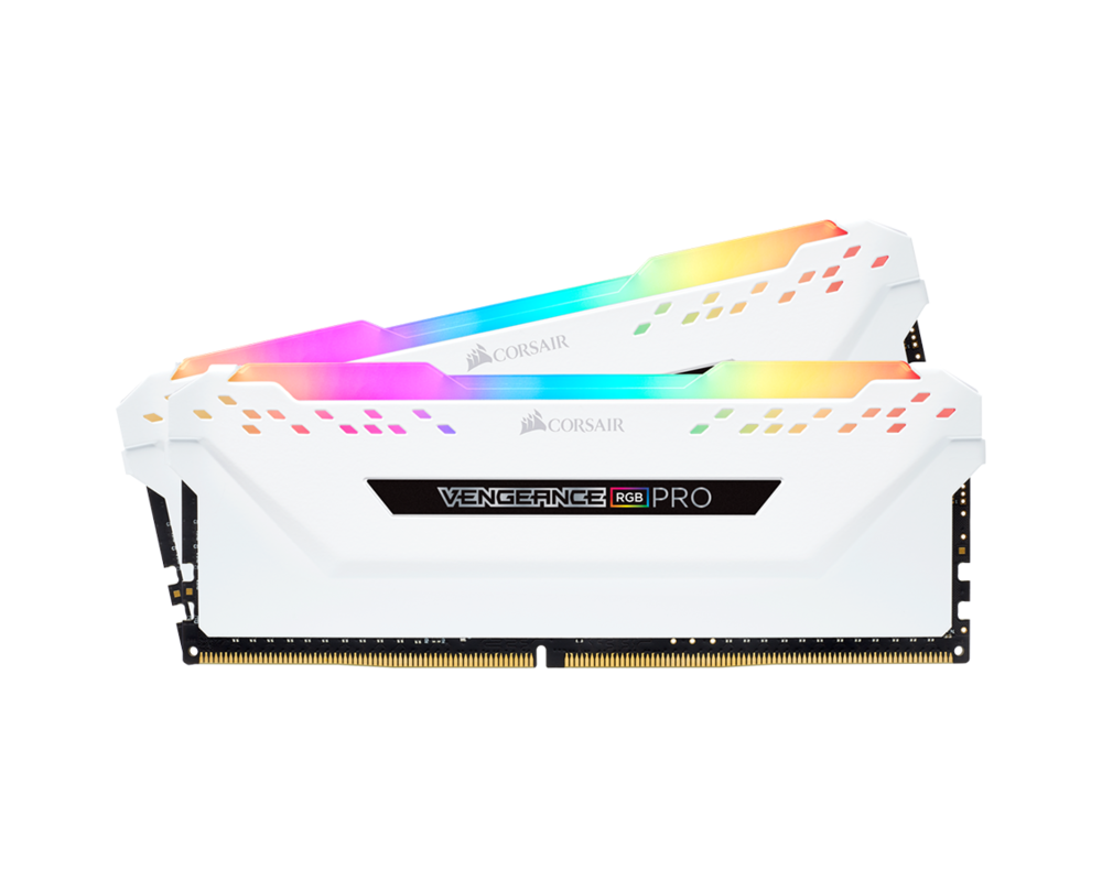 Памет CORSAIR DDR4 3600MHz 16GB 2 x 288 DIMM Unbuffered Vengeance RGB PRO White Heat spreader RGB LED 1.35V XMP 2.0 5