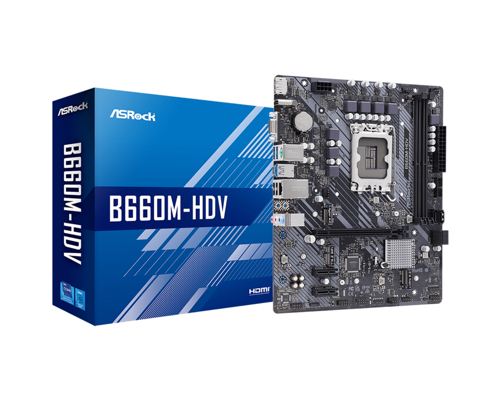 Дънна платка ASRock B660M-HDV, LGA1700, DDR4, mATX 10